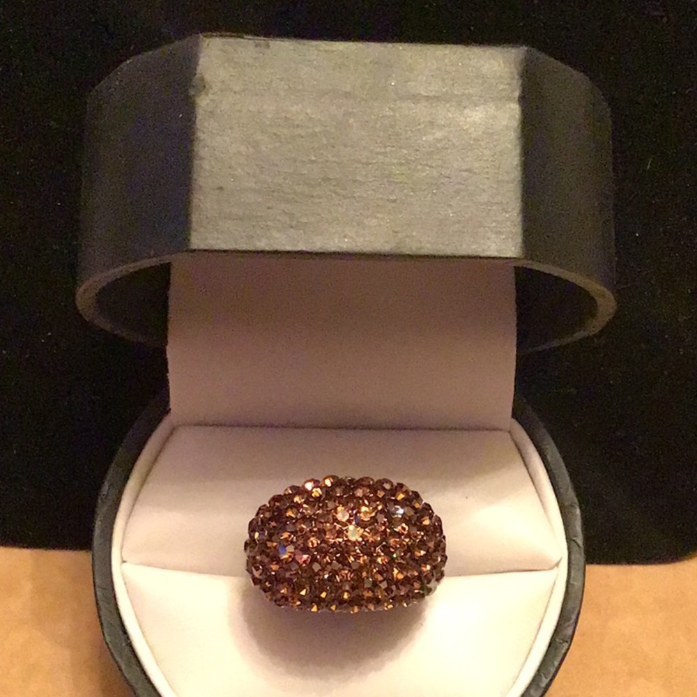 Beautiful unique chocolate cz and oxidized ring